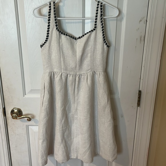 NWT CIDER TWEED U-NECKLINE SOLID MINI DRESS White Sleeveless Square Neck size XS - Picture 5 of 12